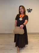 Bolso de rafia color natural cierre con imán
