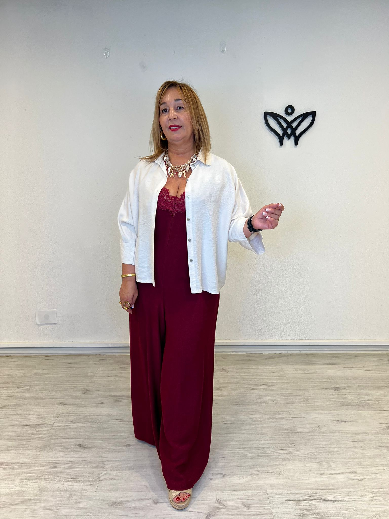 Camisa de lino beige oversize