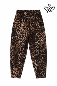 Pantalón balloon animal print con cintura elástica y bolsillos