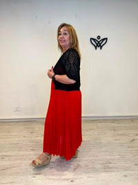 Chaqueta de crochet negra de media manga para mujer
