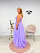 Vestido largo fiesta para eventos tull violeta
