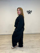 Cazadora vaquera negra estilo bomber