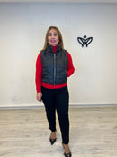 Chaleco acolchado corto con cremallera negro