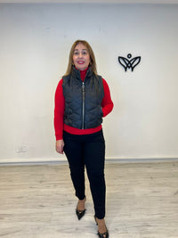 Chaleco acolchado corto con cremallera negro