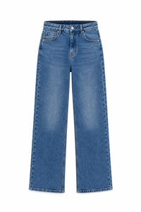 Pantalón Vaquero Recto de Mujer con Cintura Elástica Efecto Faja