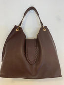 Bolso polipiel media luna burdeos