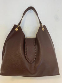 Bolso polipiel media luna burdeos