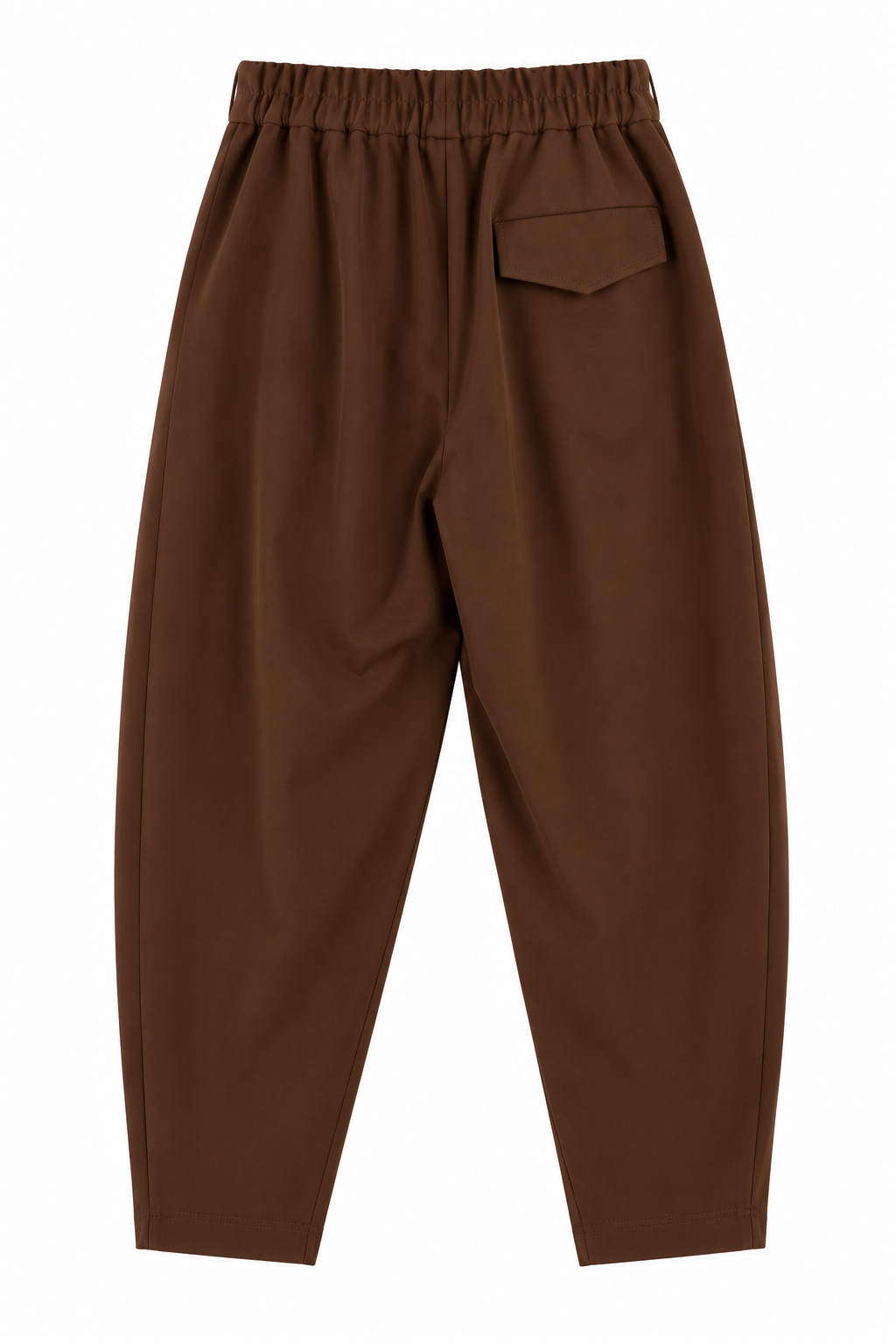 Pantalón balloon marrón chocolate con cintura elástica y bolsillos