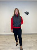 Chaleco acolchado corto con cremallera negro