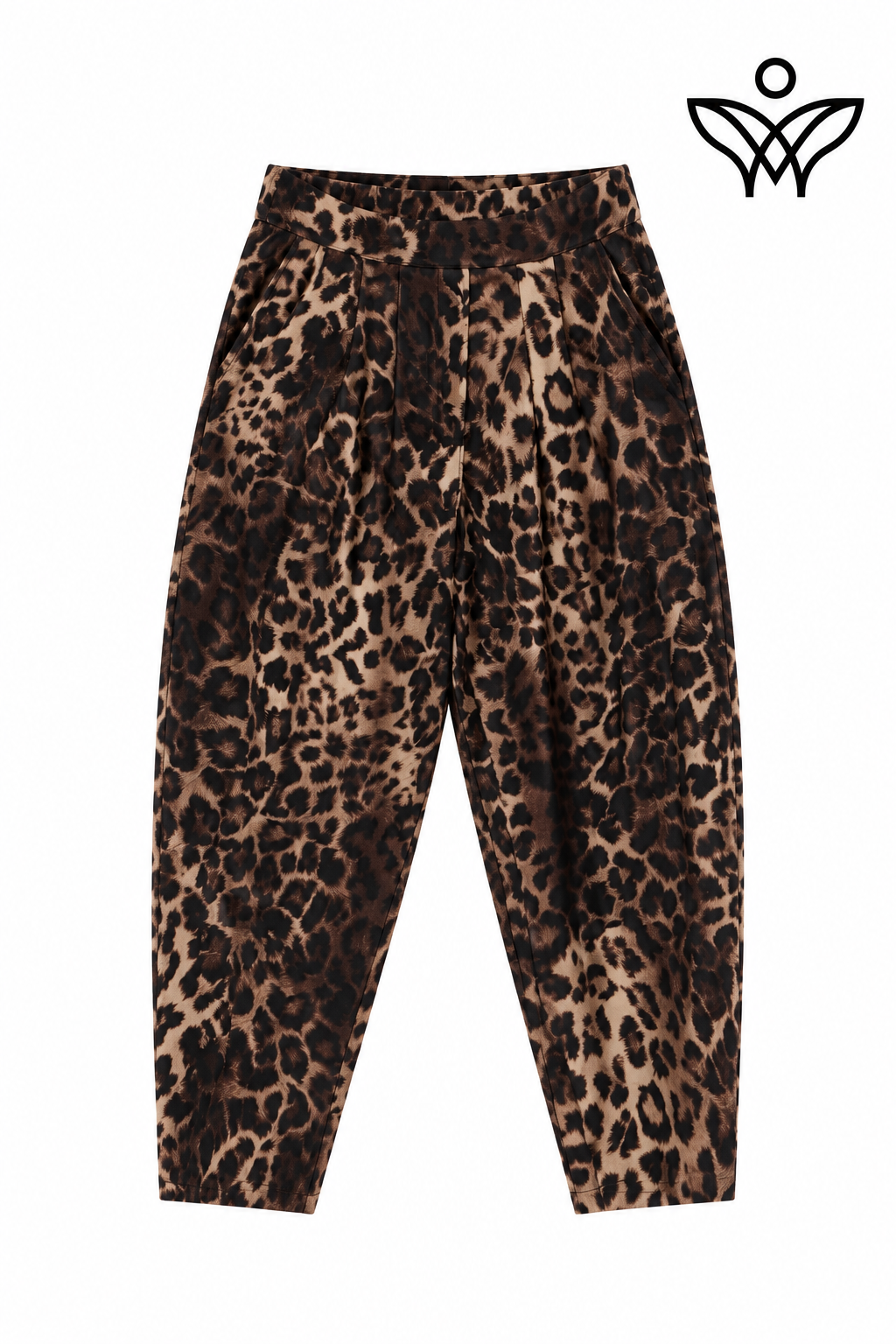 Pantalón balloon animal print con cintura elástica y bolsillos