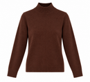 Jersey marrón chocolate de mujer con cuello perkins