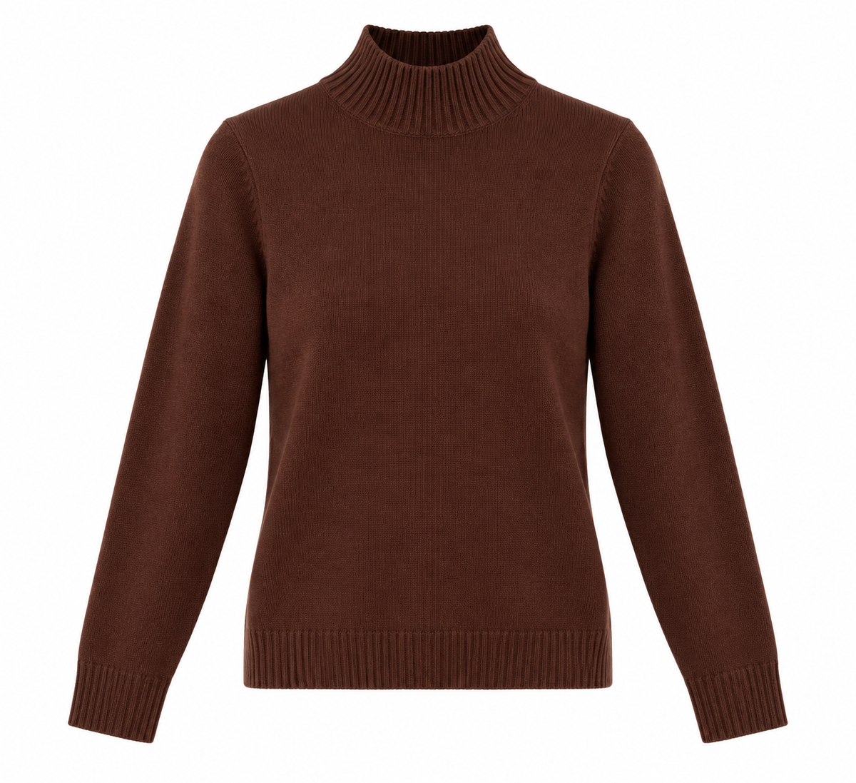 Jersey marrón chocolate de mujer con cuello perkins