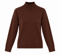 Jersey marrón chocolate de mujer con cuello perkins