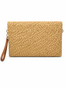 Bolso de rafia natural con detalle multicolor y doble asa