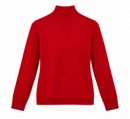 Jersey rojo de mujer con cuello perkins de punto suave