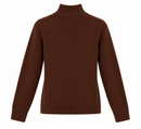 Jersey marrón chocolate de mujer con cuello perkins