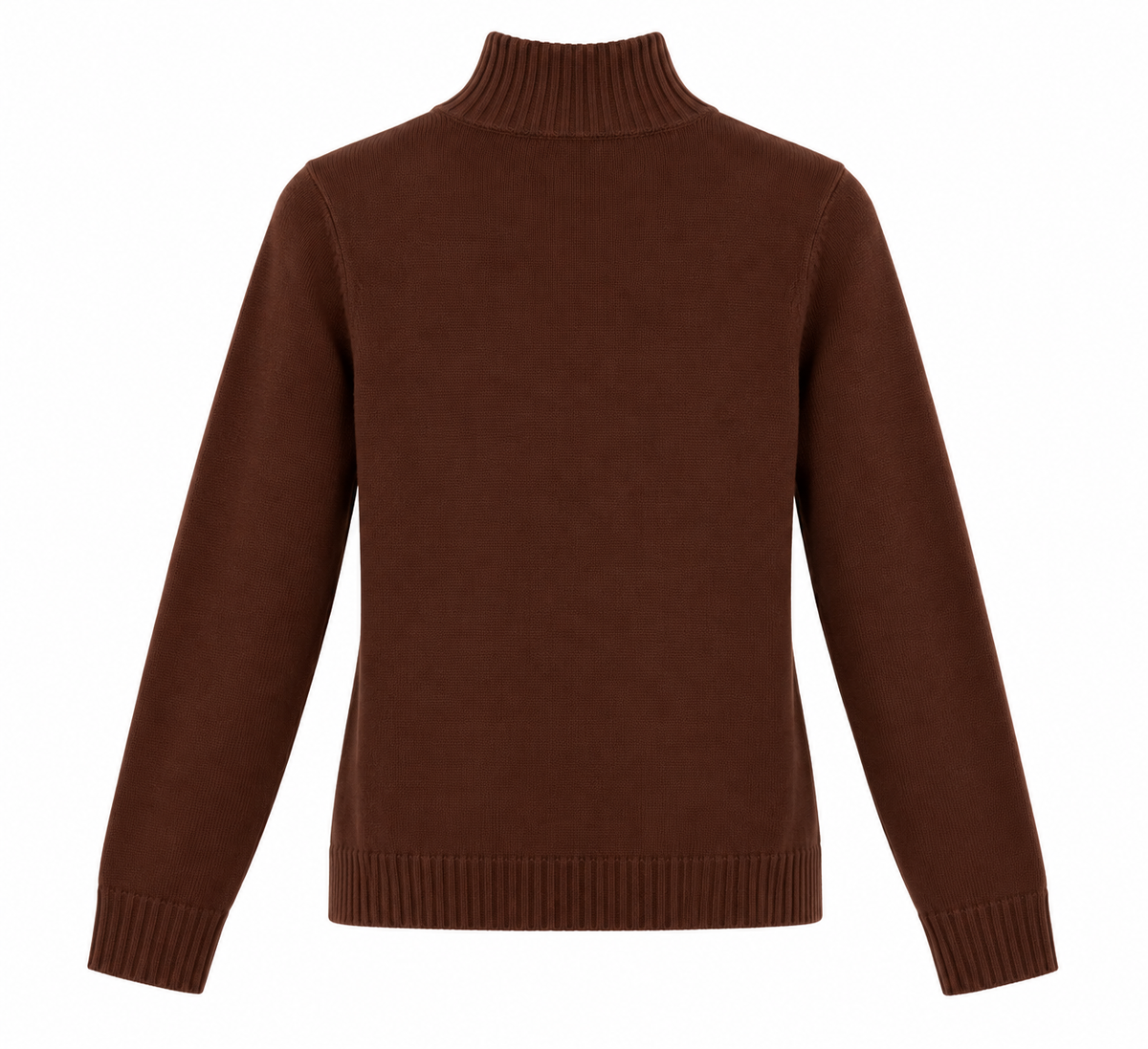 Jersey marrón chocolate de mujer con cuello perkins