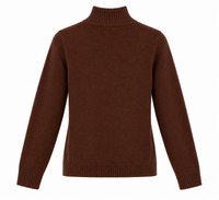 Jersey marrón chocolate de mujer con cuello perkins