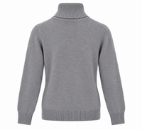 Jersey de punto gris para mujer con cuello alto vuelto