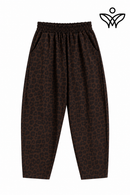 Pantalón balloon animal print marrón con cintura elástica