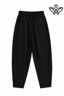 Pantalón balloon negro con cintura elástica y bolsillos