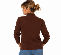 Jersey marrón chocolate de mujer con cuello perkins