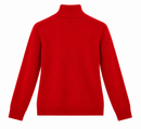 Jersey rojo de mujer con cuello perkins de punto suave