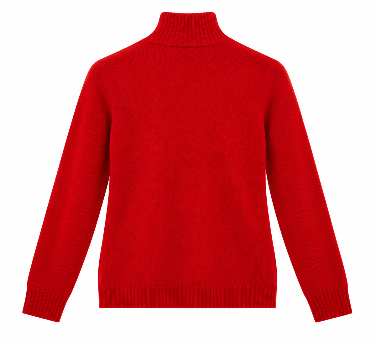 Jersey rojo de mujer con cuello perkins de punto suave