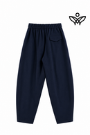 Pantalón balloon azul marino con cintura elástica y bolsillos