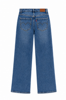 Pantalón Vaquero Recto de Mujer con Cintura Elástica Efecto Faja