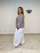 Pantalón de Pinzas Bombacho Beige con Cintura Elástica