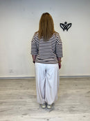 Pantalón de Pinzas Bombacho Beige con Cintura Elástica