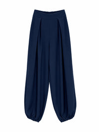 Pantalón Bombacho Azul Marino con Cintura Elástica
