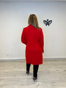 Abrigo corto midí de paño con solapas clásico