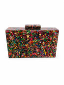 Bolso de fiesta carey multicolor efecto joya