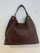 Bolso polipiel media luna burdeos